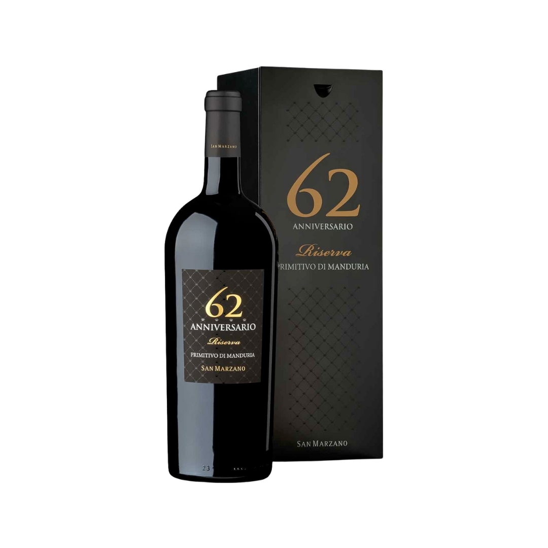 Anniversario 62 Primitivo di Manduria Dop 2019 Riserva Magnum 15l Anniversario 62 Primitivo di Manduria Dop 2019 Riserva Magnum 1,5l